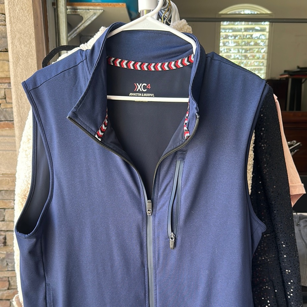 Men’s XC4 Johnston and Murphy Blue Vest Weather-Resistant Casual